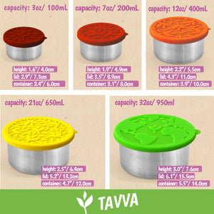 Tavva® Earth Deluxe Stainless Steel Containers Set of 5