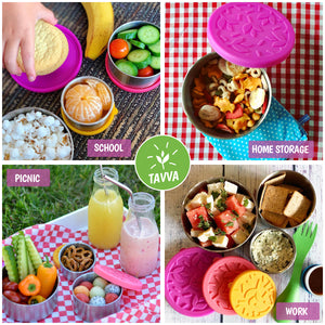 Tavva® Snack Deluxe Stainless Steel Containers Set of 3