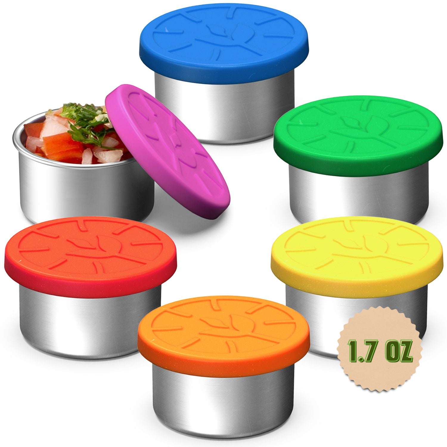 Tavva® Dips 6X1.7 oz Stainless Steel Containers Set