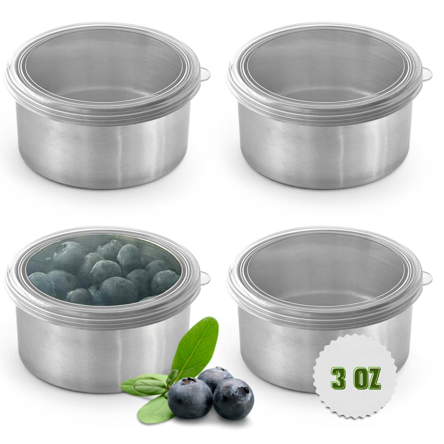 Tavva® Solo Small 3 oz Deluxe Stainless Steel Container [Set of 4]