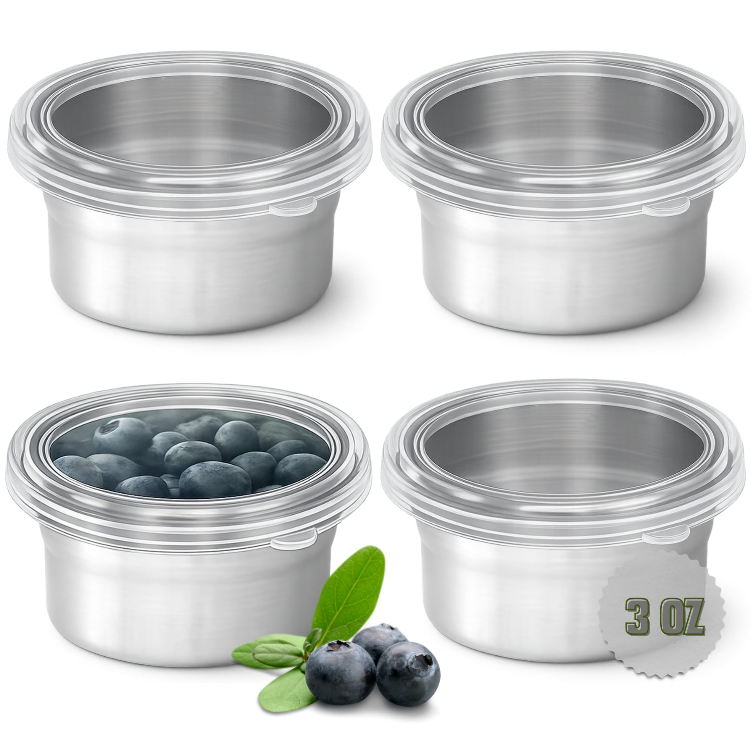 Tavva® Solo Small 3 oz Deluxe Stainless Steel Container [Set of 4]