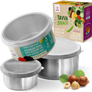 Tavva® Snack Deluxe Stainless Steel Containers Set of 3