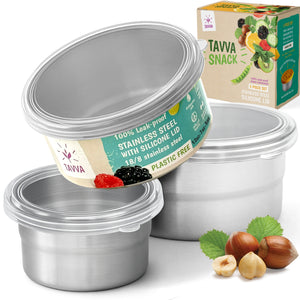 Tavva® Snack Deluxe Stainless Steel Containers Set of 3
