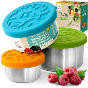 Tavva® Snack Deluxe Stainless Steel Containers Set of 3