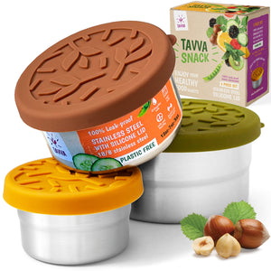 Tavva® Snack Deluxe Stainless Steel Containers Set of 3