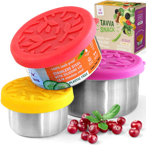 Tavva® Snack Deluxe Stainless Steel Containers Set of 3