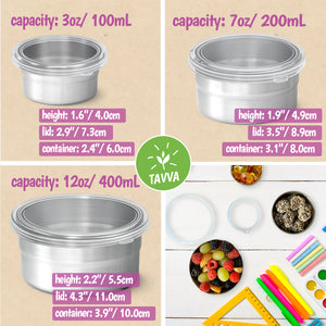 Tavva® Snack Deluxe Stainless Steel Containers Set of 3