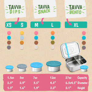 Tavva® Snack Deluxe Stainless Steel Containers Set of 3