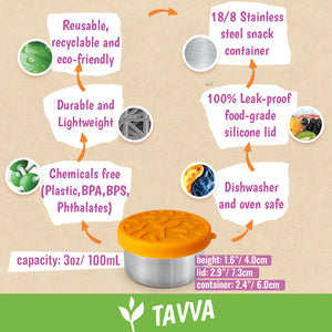 Tavva® Solo Small 3 oz Deluxe Stainless Steel Container [Set of 4]