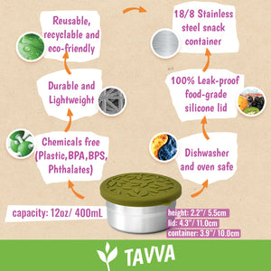 Tavva® Solo Large 12 oz Deluxe Stainless Steel Container [Set of 4]