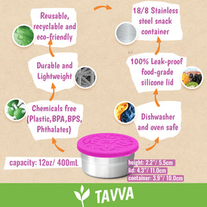 Tavva® Solo Large 12 oz Deluxe Stainless Steel Container [Set of 2]