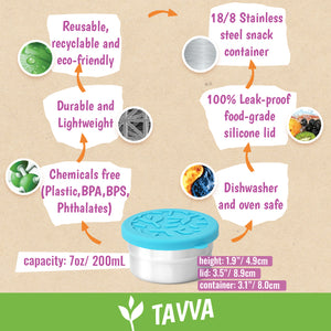 Tavva® Solo Medium 7 oz Deluxe Stainless Steel Container [Set of 4]
