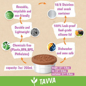 Tavva® Solo Medium 7 oz Deluxe Stainless Steel Container [Set of 4]