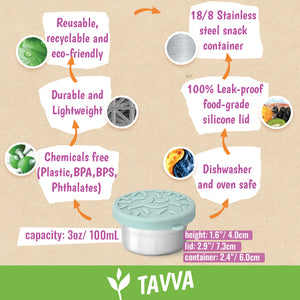 Tavva® Solo Small 3 oz Deluxe Stainless Steel Container [Set of 4]