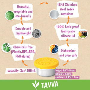Tavva® Solo Small 3 oz Deluxe Stainless Steel Container [Set of 4]