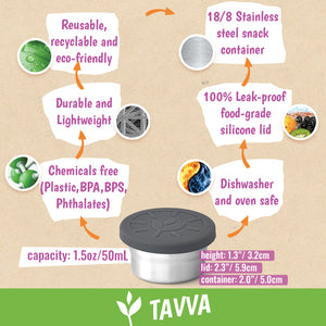 Tavva® Dips 1.5 oz Stainless Steel Containers [Set of 4]