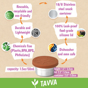 Tavva® Dips 1.5 oz Stainless Steel Containers [Set of 4]