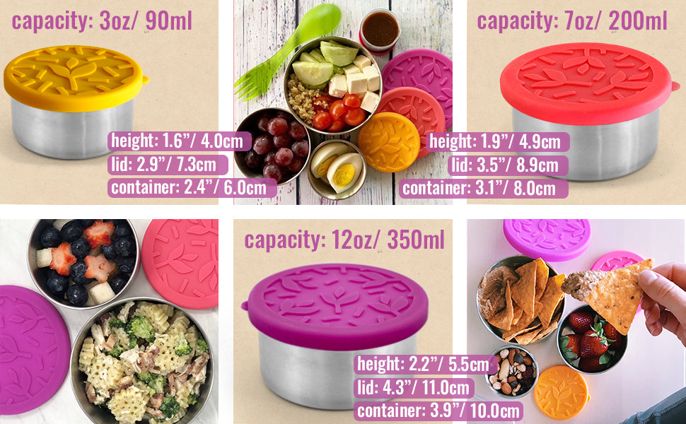 Snack Vava Tavva® Snack Deluxe Stainless Steel Containers Set of 3 - TAVVA Kitchen