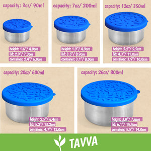 Tavva® Tasty Stainless Steel Containers Set of 5 [Blue]