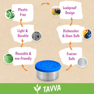 Tavva® Tasty Stainless Steel Containers Set of 5 [Blue]