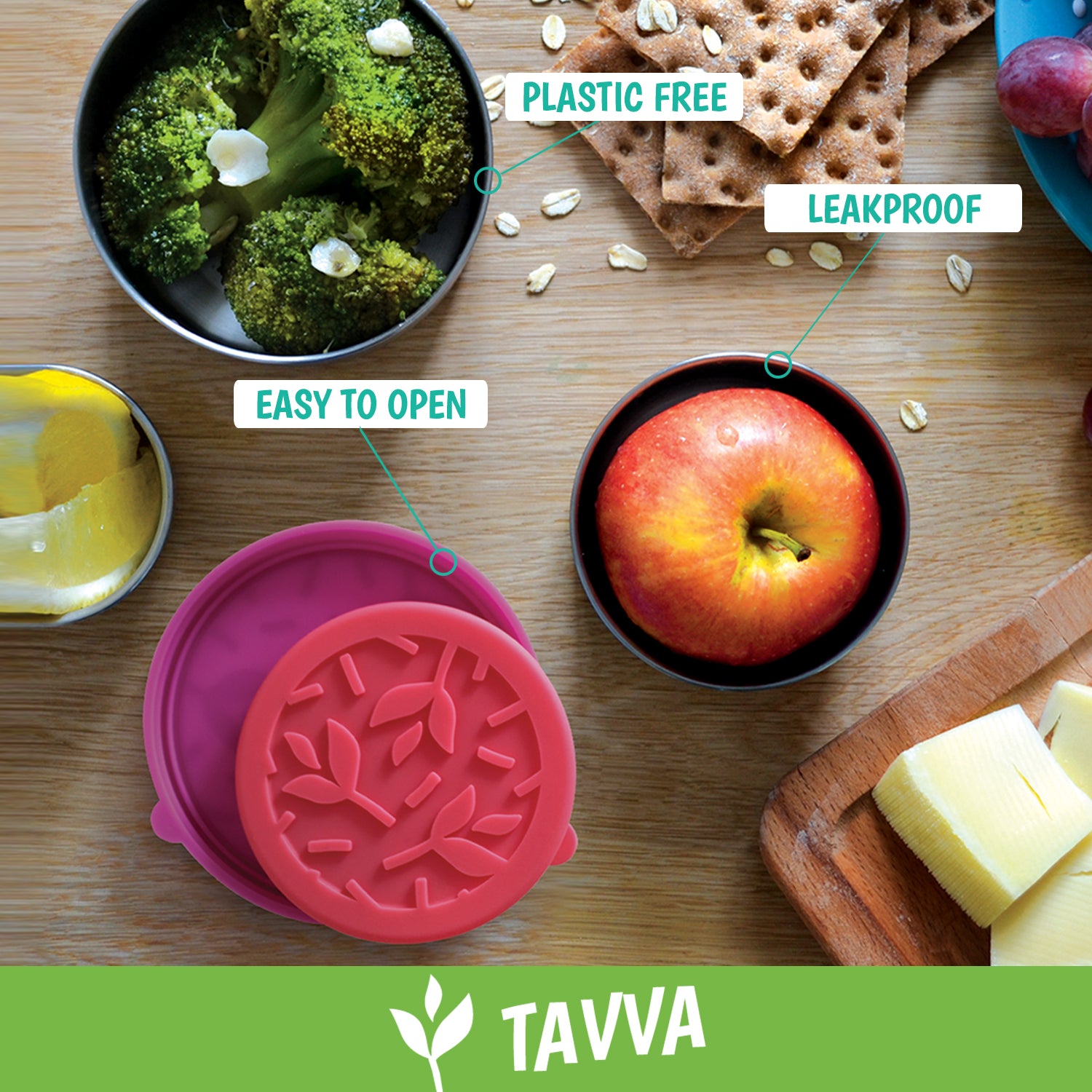 Tavva Dips 3x1.7 oz Stainless Steel Containers Set